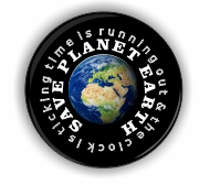 Save planet eath, time is running out and the clock is ticking, small badge